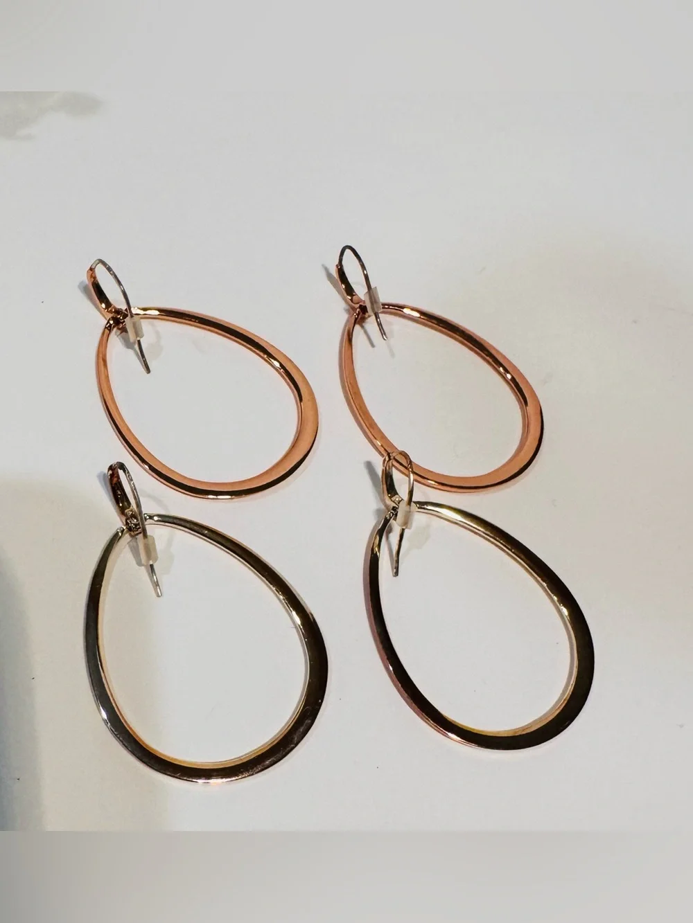 Stella and Dot Goddess Teardrop Earrings 2 Pairs Gold Tone/ Rose Gold Tone - Picture 9 of 9
